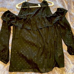 Black shoulder less blouse